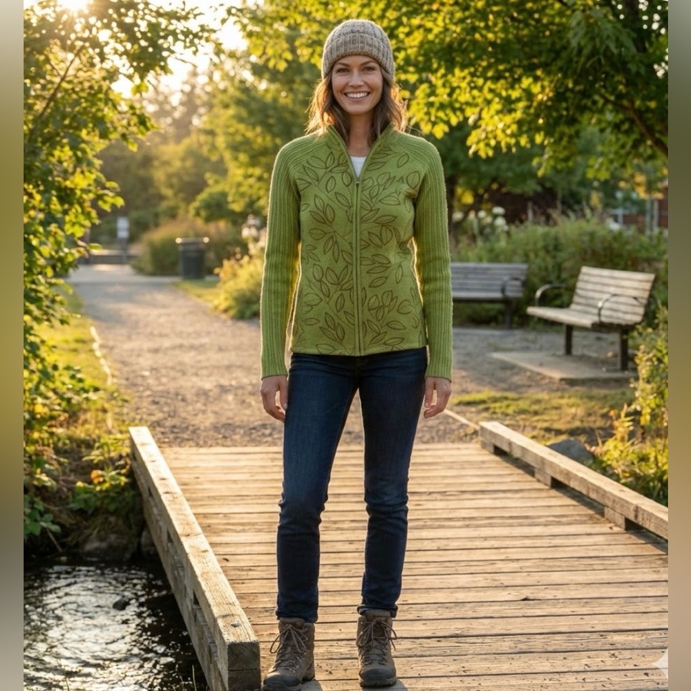 The North Face Wool Blend Zip Up Sweater Jacket